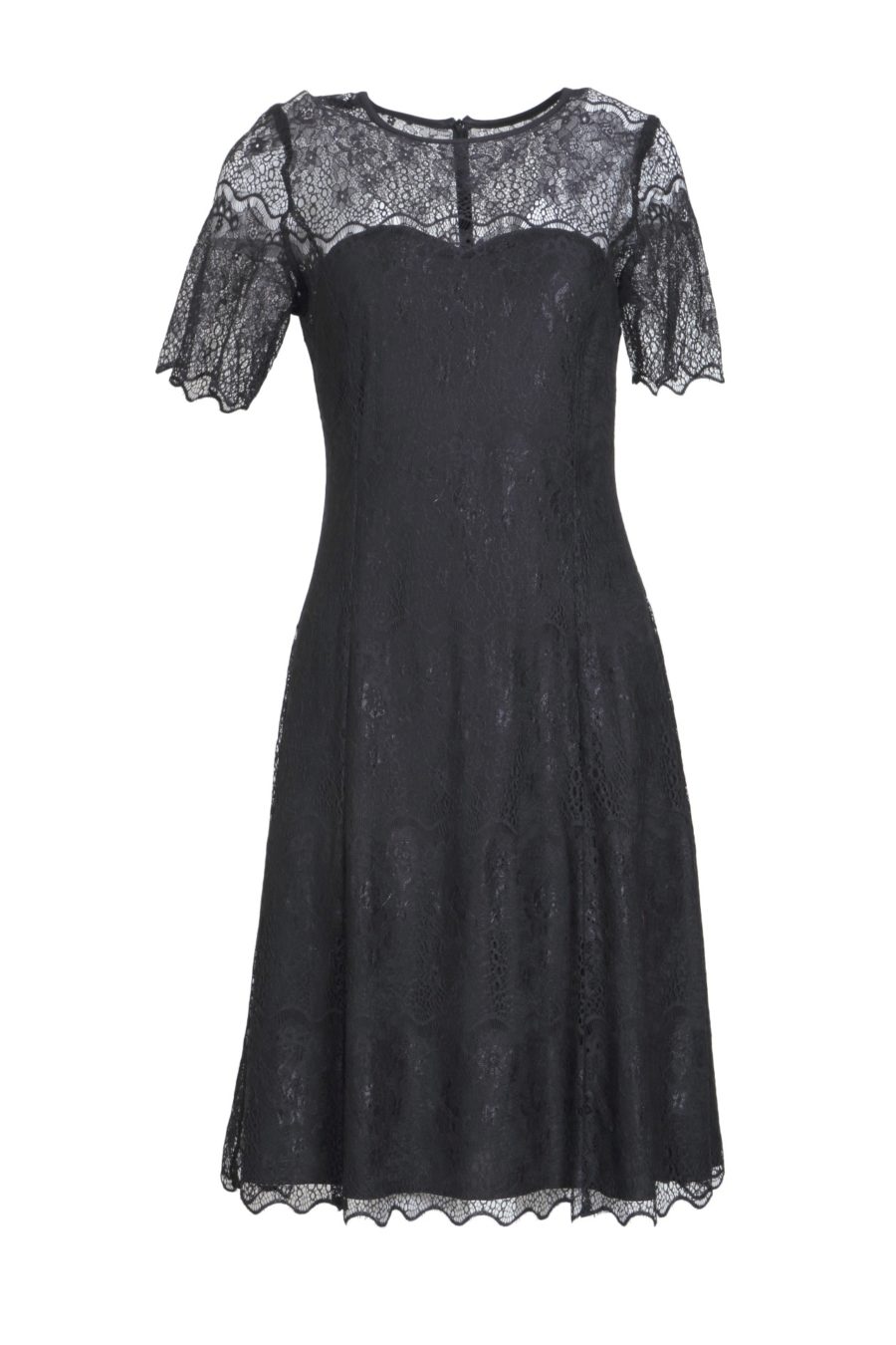 Dress, elastic lace, black