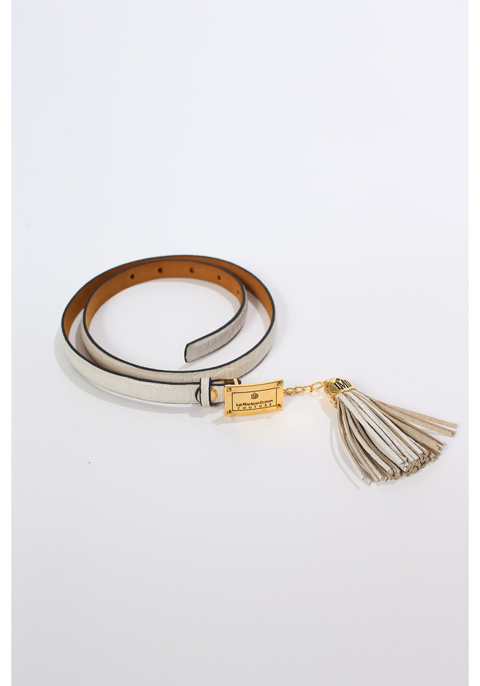 Belt Croco with leather pendant