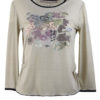 Shirt mit "flower-decor-embroidery", Langarm